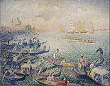 Henri-Edmond Cross, 1903-04, Regatta në Venecia, vaj në kanavacë, 73,7 x 92.7 cm, Muzeu i Arteve të Bukura, Houston