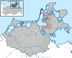 Läget för kommunen Insel Hiddensee i Landkreis Vorpommern-Rügen