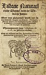 Titelblad José de Acosta's Historie Naturael, enz. (1598), met Maastrichtse stempels