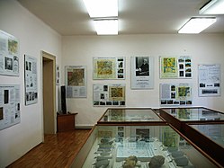 Interiér Mineralogického muzea J. E. Hibsche v budově bývalé školy v Homoli u Panny