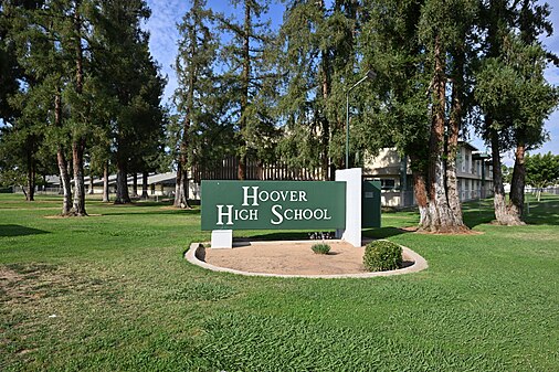 Hoover High School sign, Fresno, CA
