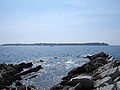 Île Saint-Honorat seen from île Sainte-Marguerite