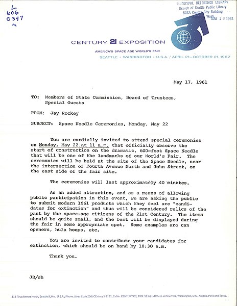 File:Invitation to Space Needle groundbreaking, 1961.jpg 