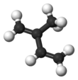 Ball-and-stick model of isoprene