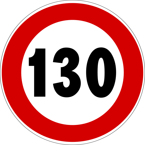 File:Italian traffic signs - limite di velocità 130.svg