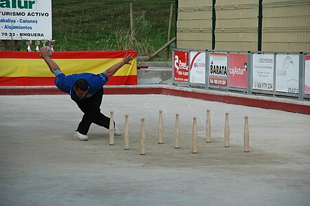 Bolo Palma is a very popular variant of bowls played in Cantabria, north of Spain, where there is bowling alleys in almost every town.