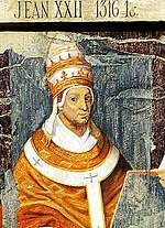 Papež Janez XXII. srednjeveška freska