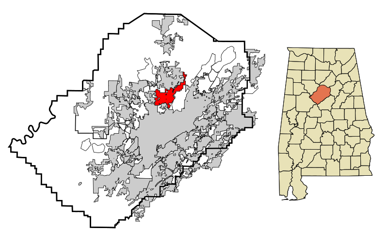 صورة:Jefferson County Alabama Incorporated and Unincorporated areas Fultondale Highlighted.svg