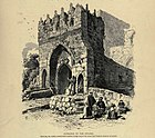 הכניסה למצודה בתחריט על פי ציורו של הארי פן (סביבות 1880)