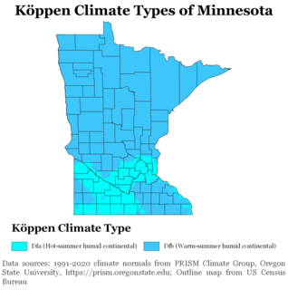 <span class="mw-page-title-main">Climate of Minnesota</span> Climatic conditions of Minnesota