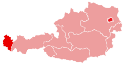 Location of Vorarlberg and Vienna