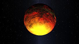 Kepler-10b i repræsentationen af ​​kunstneren