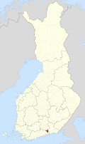 Kaart met de locatie van Lapinjärvi