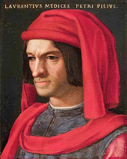 Portrait of Lorenzo de Medici by Agnolo Bronzino at the Uffizi, Florence