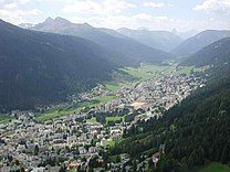 The alpine town of Davos in the Swiss Alps