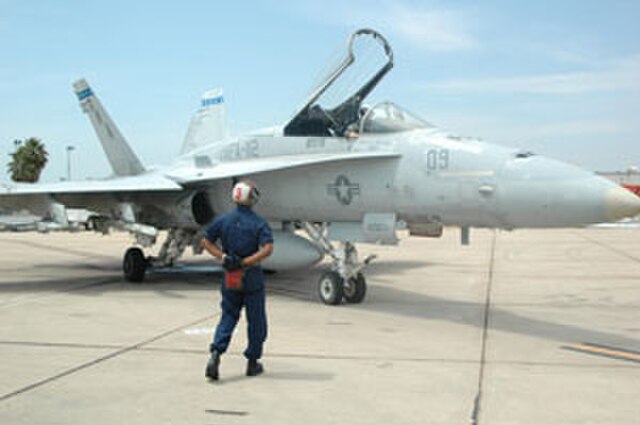 F/A-18 Hornet on the flight line at MCAS Miramar