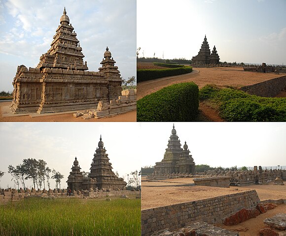 ♥ กลุ่มอนุสรณ์สถานแห่งมหาพลีปุรัม รัฐทมิฬนาฑู ประเทศอินเดีย 580px-Mahabalipuram_Montage
