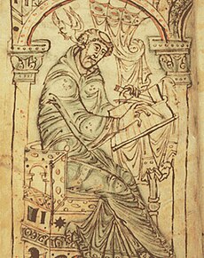 Man writing Corpus Christi College Cambridge MS. 389.jpg