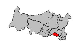 Kanton na mapě arrondissementu Pontoise