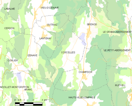 Mapa obce Corcelles