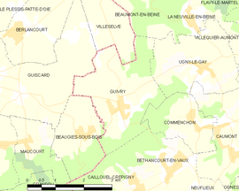 Mapa obce Guivry