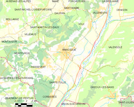 Mapa obce Manosque