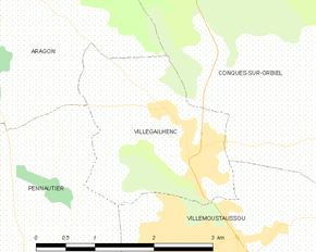 Poziția localității Villegailhenc