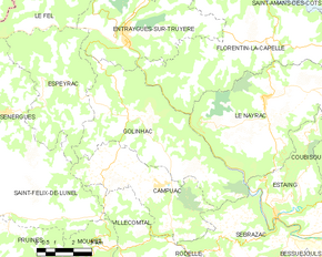 Poziția localității Golinhac