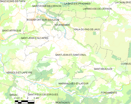 Mapa obce Saint-Jean-et-Saint-Paul