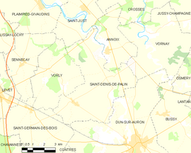 Mapa obce Saint-Denis-de-Palin