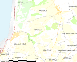 Mapa obce Héauville