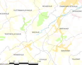 Mapa obce Sideville