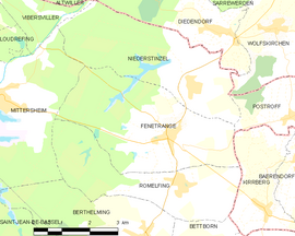 Mapa obce Fénétrange