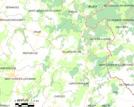 Mapa obce Villapourçon