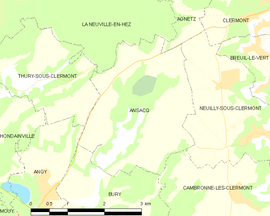 Mapa obce Ansacq