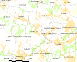 Mapa obce Châtillon