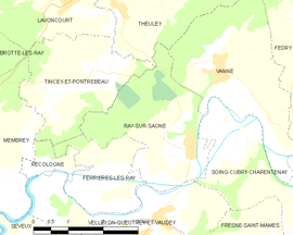 Mapa obce Ray-sur-Saône