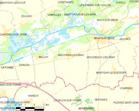 Mapa obce Bazoches-lès-Bray