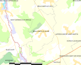 Mapa obce Beaucamps-le-Jeune