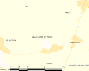 Poziția localității Beaufort-en-Santerre