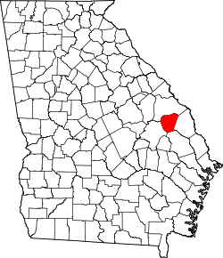 Karte von Jenkins County innerhalb von Georgia