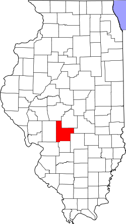 Karte von Montgomery County innerhalb von Illinois