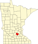 卡弗郡在明尼蘇達州的位置