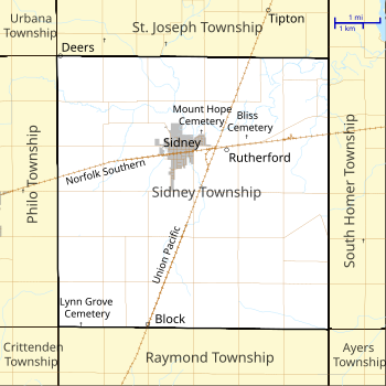Map of Sidney Township Map of Sidney Township, Champaign County, Illinois.svg