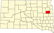 Map of South Dakota highlighting Hamlin County.svg