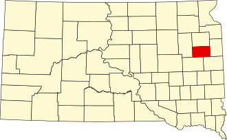 Location of Hamlin County in South Dakota Map of South Dakota highlighting Hamlin County.svg