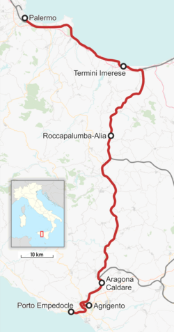 Line of the Palermo – Agrigento / Porto Empedocle railway line
