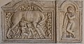 English: Relief of the Capitolinian she-wolf with mourning Genius at the porch (CSIR II/4, 362, 333) Deutsch: Relief der kapitolinischen Wölfin mit Trauergenius in der Vorhalle (CSIR II/4, 362, 333)