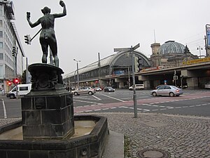 Standort des Brunnens hinter dem Hauptbahnhof