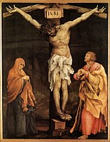 Matthias Grünewald. The Crucifixion (Tauberbischofsheim altarpiece), 1523-1524